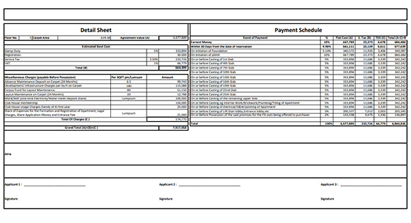 Tata Serein Thane Complex Costing Plan